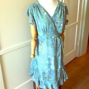 Anthropologie " feather bone”  butterfly wrap top, feminine, fairy